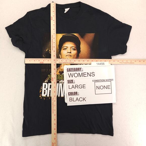 Bruno Mars Band Graphic Short Sleeve Crew Neck T Shirt Womens Size Large L Black - Picture 5 of 6